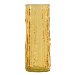 Vase avec coulures façon givre en verre orange