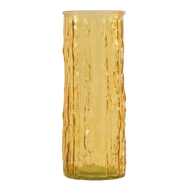 Vase avec coulures façon givre en verre orange