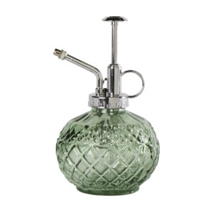 Vaporisateur en verre vert pompe argentée