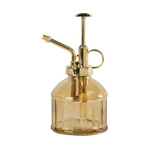 Vaporisateur en verre ambré pompe dorée