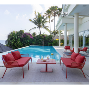 Table basse carrée Nuova tomate 80 x 80 cm