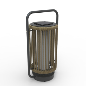 Lampe solaire Patio charbon/naturel