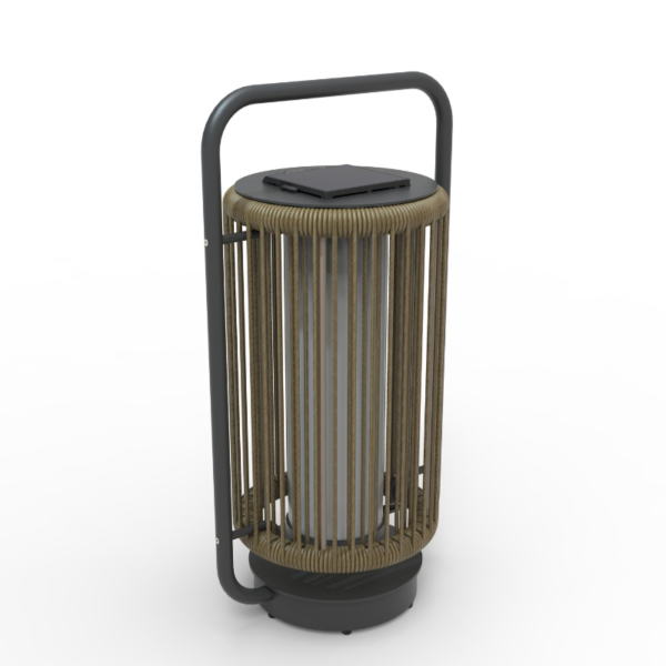 Lampe solaire Patio charbon/naturel