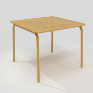 Table de repas carrée 90 X 90 cm moutarde