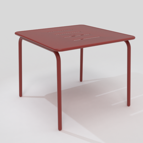 Table de repas carrée 90 X 90 cm tomate